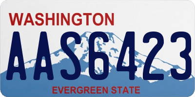 WA license plate AAS6423