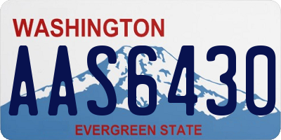 WA license plate AAS6430
