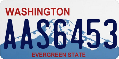 WA license plate AAS6453
