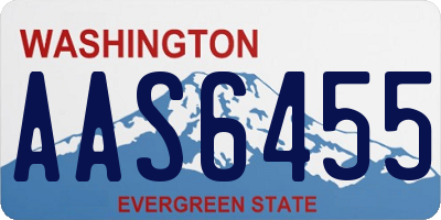 WA license plate AAS6455