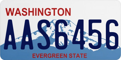WA license plate AAS6456