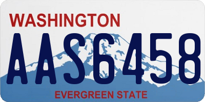 WA license plate AAS6458