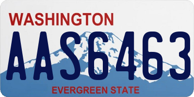 WA license plate AAS6463