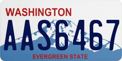 WA license plate AAS6467