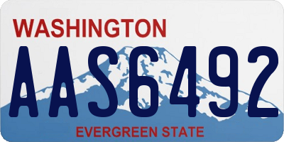 WA license plate AAS6492