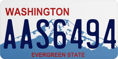 WA license plate AAS6494