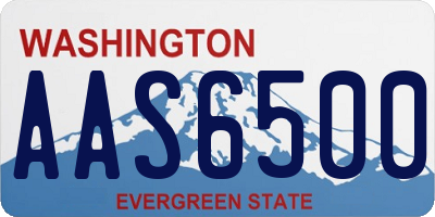 WA license plate AAS6500
