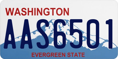 WA license plate AAS6501
