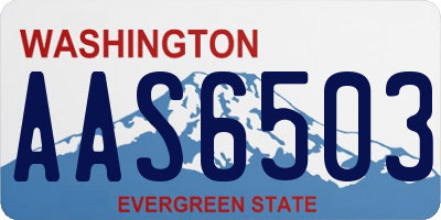WA license plate AAS6503