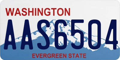 WA license plate AAS6504