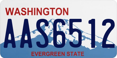 WA license plate AAS6512