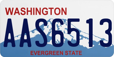 WA license plate AAS6513