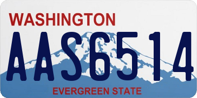 WA license plate AAS6514