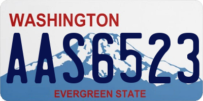 WA license plate AAS6523