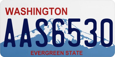 WA license plate AAS6530