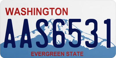 WA license plate AAS6531