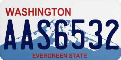 WA license plate AAS6532