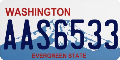 WA license plate AAS6533