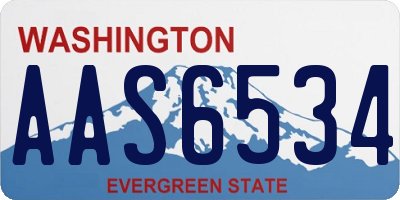 WA license plate AAS6534