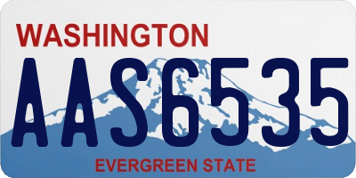 WA license plate AAS6535