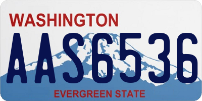 WA license plate AAS6536