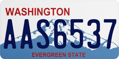 WA license plate AAS6537