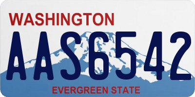 WA license plate AAS6542