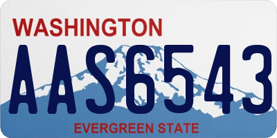WA license plate AAS6543