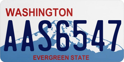 WA license plate AAS6547