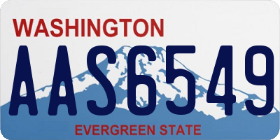 WA license plate AAS6549