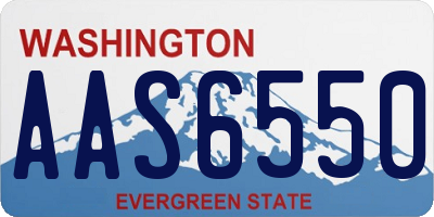 WA license plate AAS6550