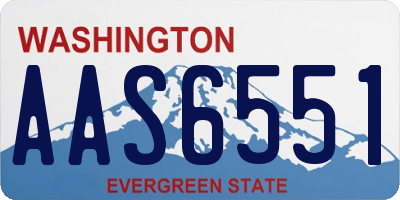 WA license plate AAS6551