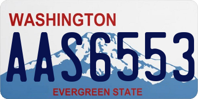 WA license plate AAS6553