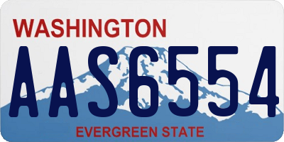 WA license plate AAS6554