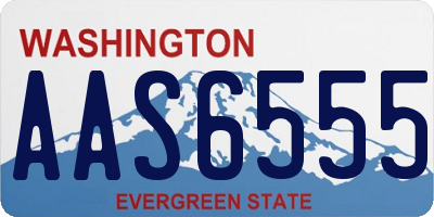 WA license plate AAS6555