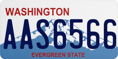 WA license plate AAS6566