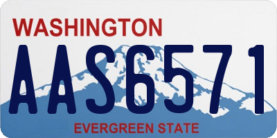 WA license plate AAS6571