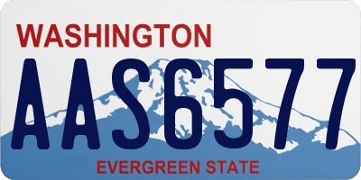 WA license plate AAS6577