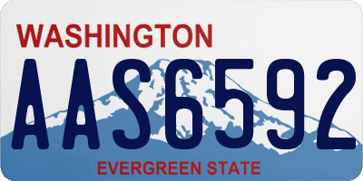WA license plate AAS6592