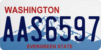 WA license plate AAS6597