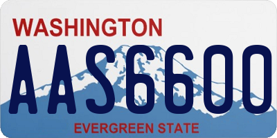 WA license plate AAS6600