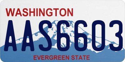 WA license plate AAS6603