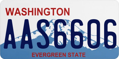 WA license plate AAS6606