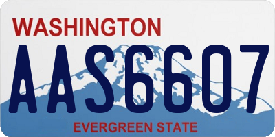 WA license plate AAS6607
