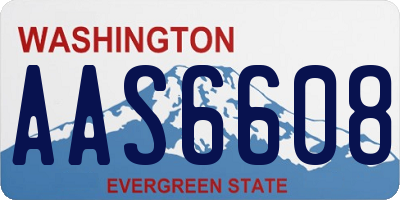 WA license plate AAS6608