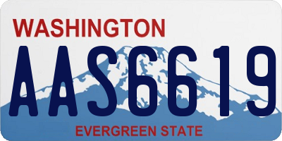 WA license plate AAS6619