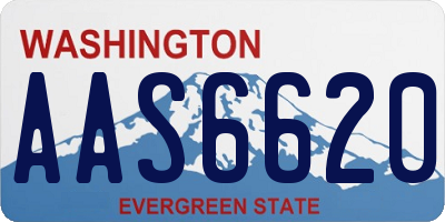 WA license plate AAS6620