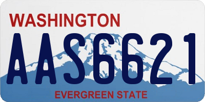 WA license plate AAS6621