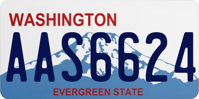 WA license plate AAS6624