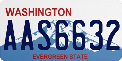 WA license plate AAS6632
